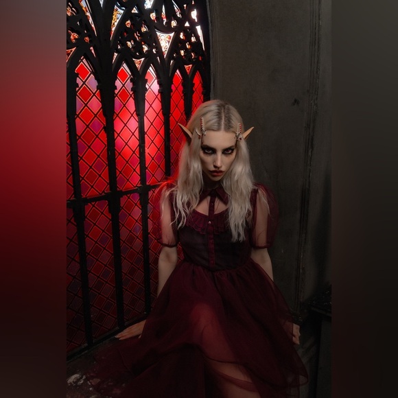 NWT Disturbia Headhunter Frill Yoke Gown Purple US 4 / UK 8 - Picture 9 of 12